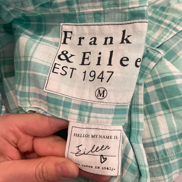 Frank & Eileen Eileen Casual Cotton - Mint Plaid - Picture 3 of 3